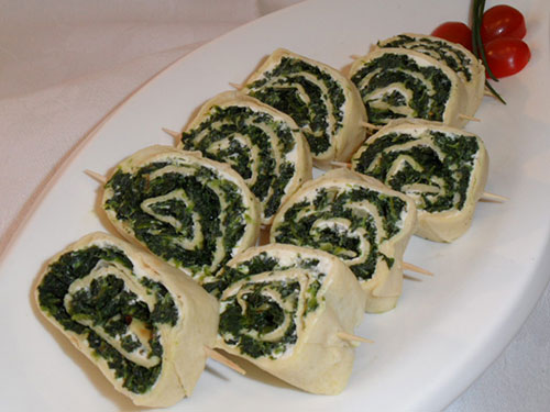 Frischkäse-Spinat-Rolle