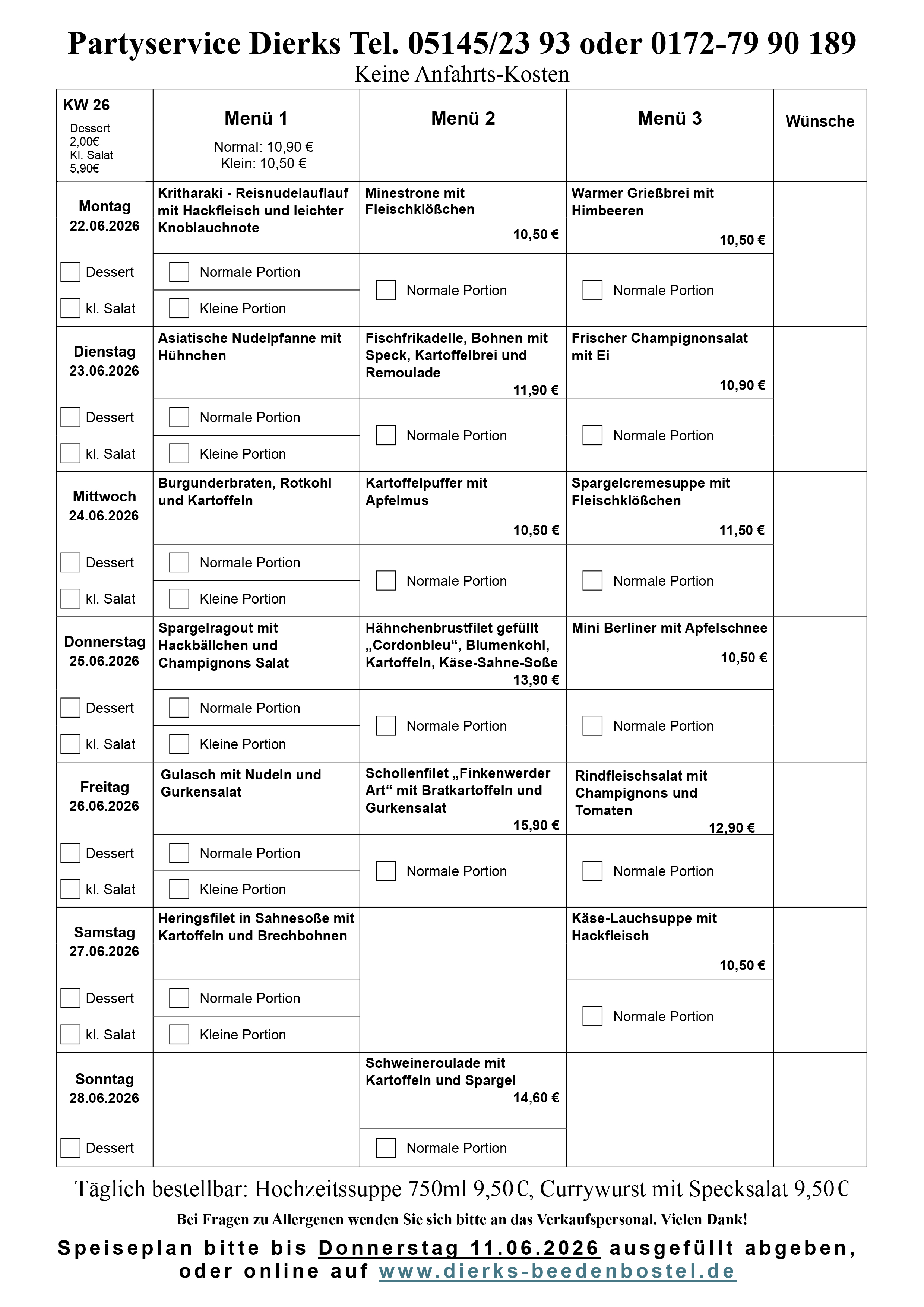 Speiseplan