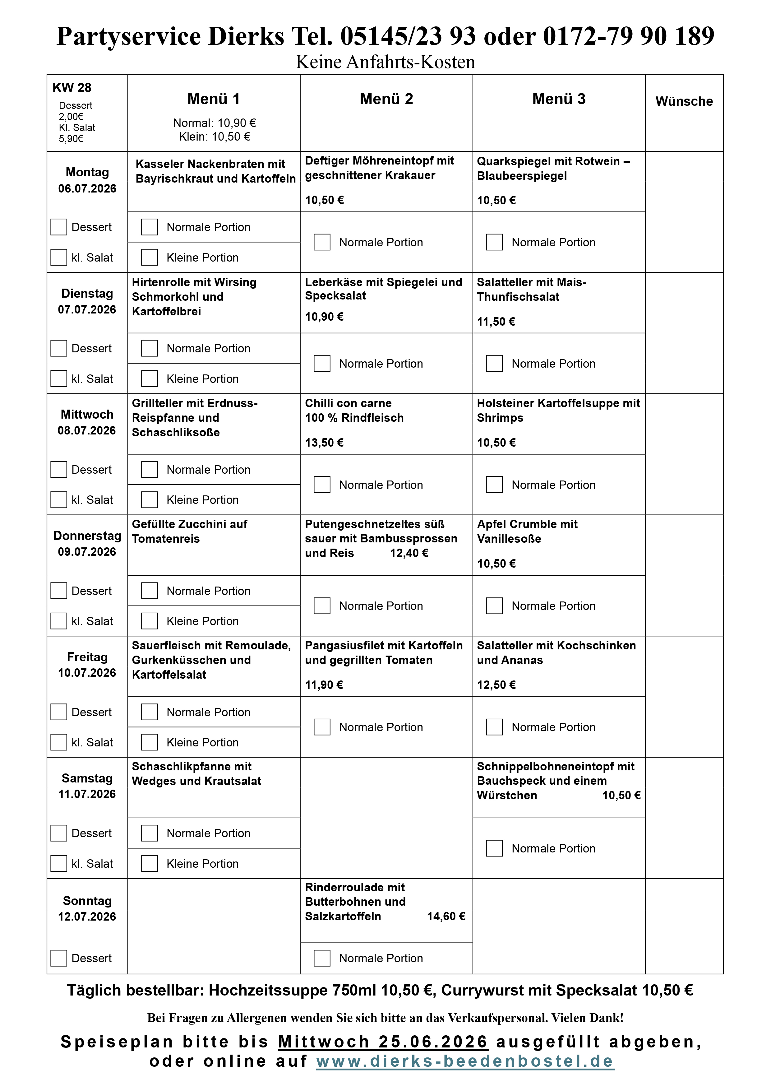Speiseplan