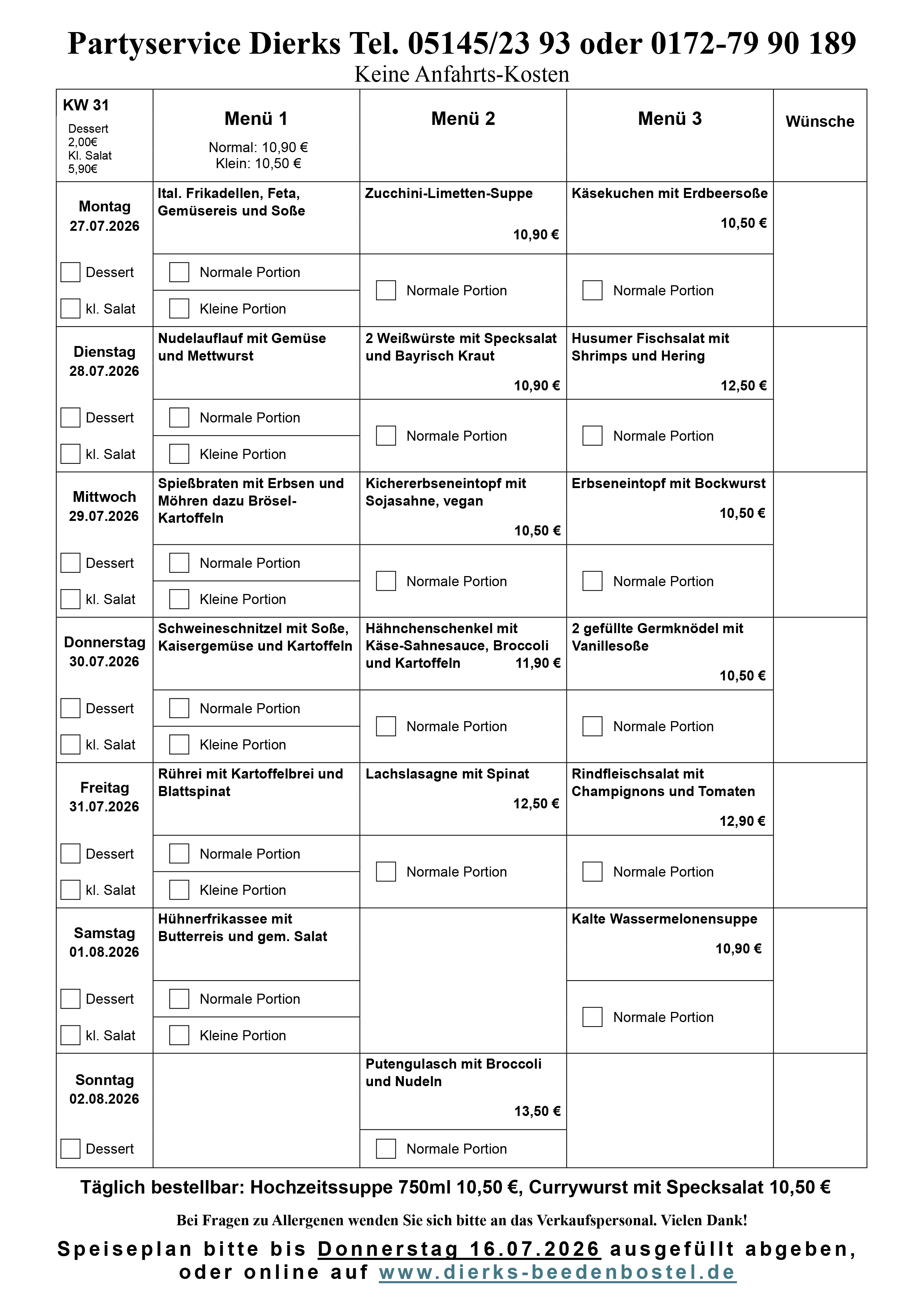 Speiseplan