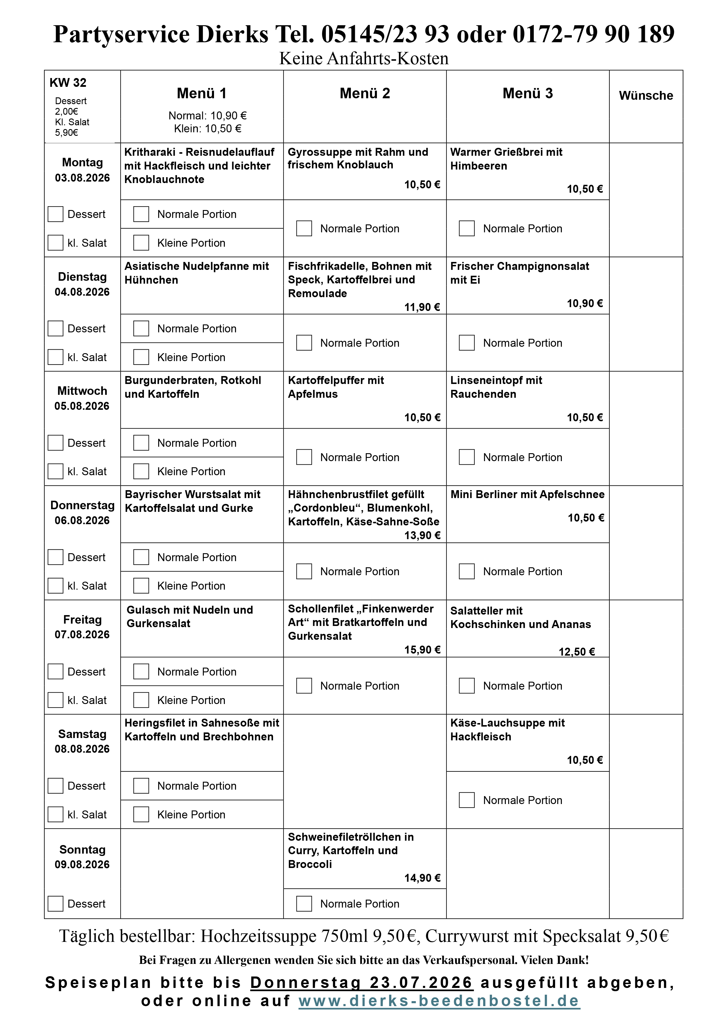 Speiseplan