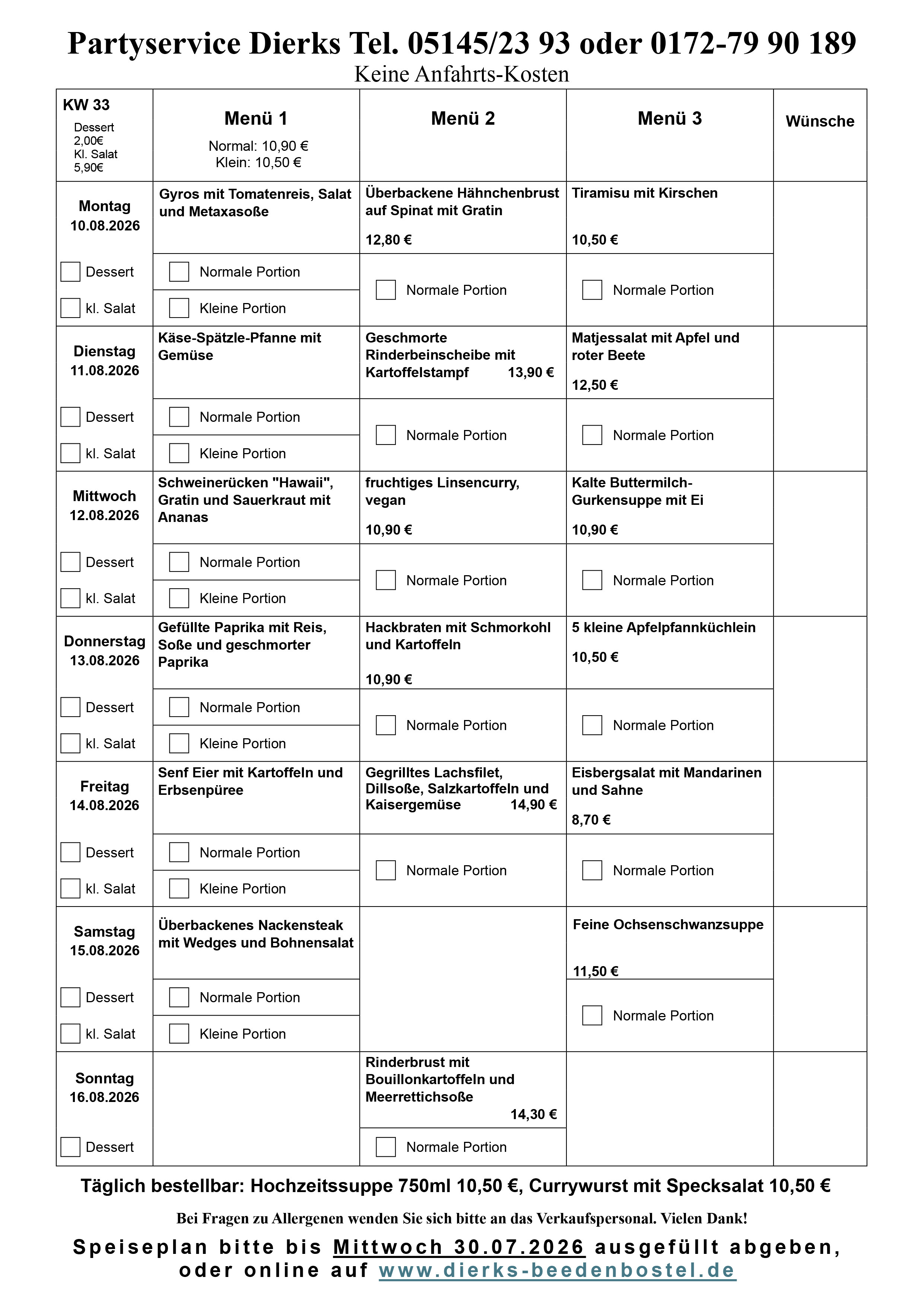 Speiseplan