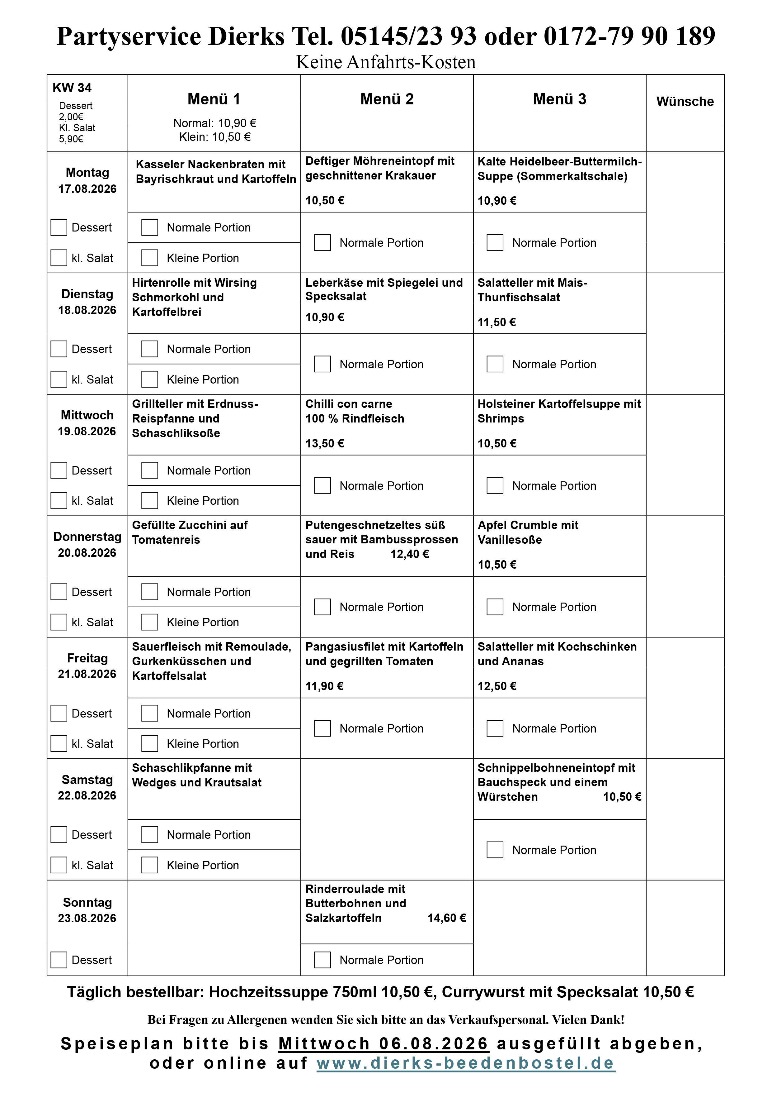 Speiseplan