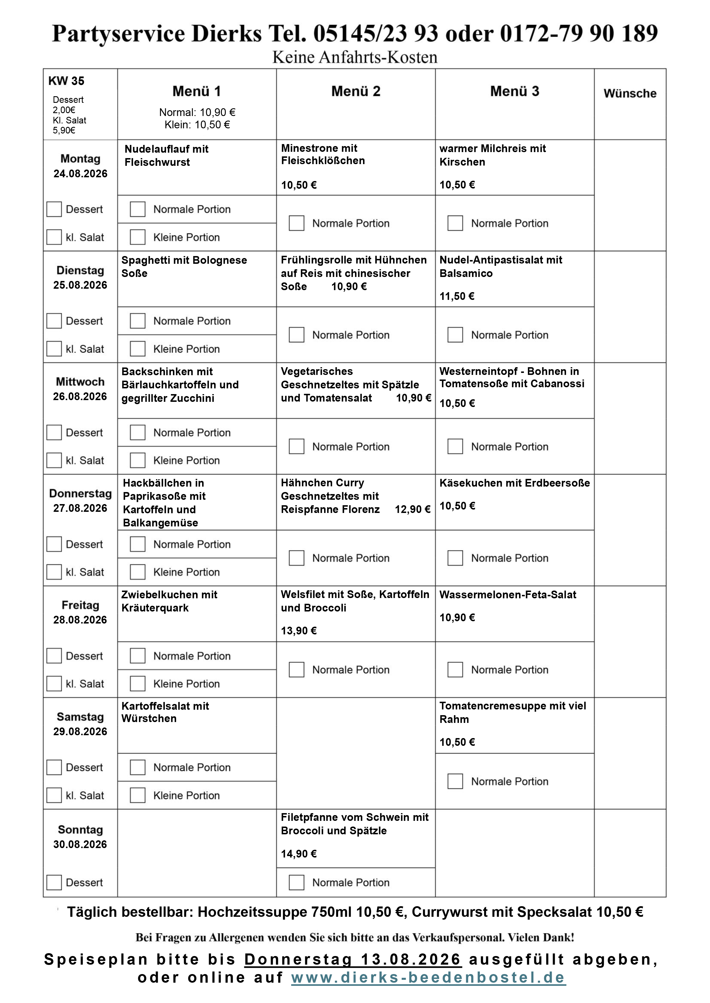Speiseplan