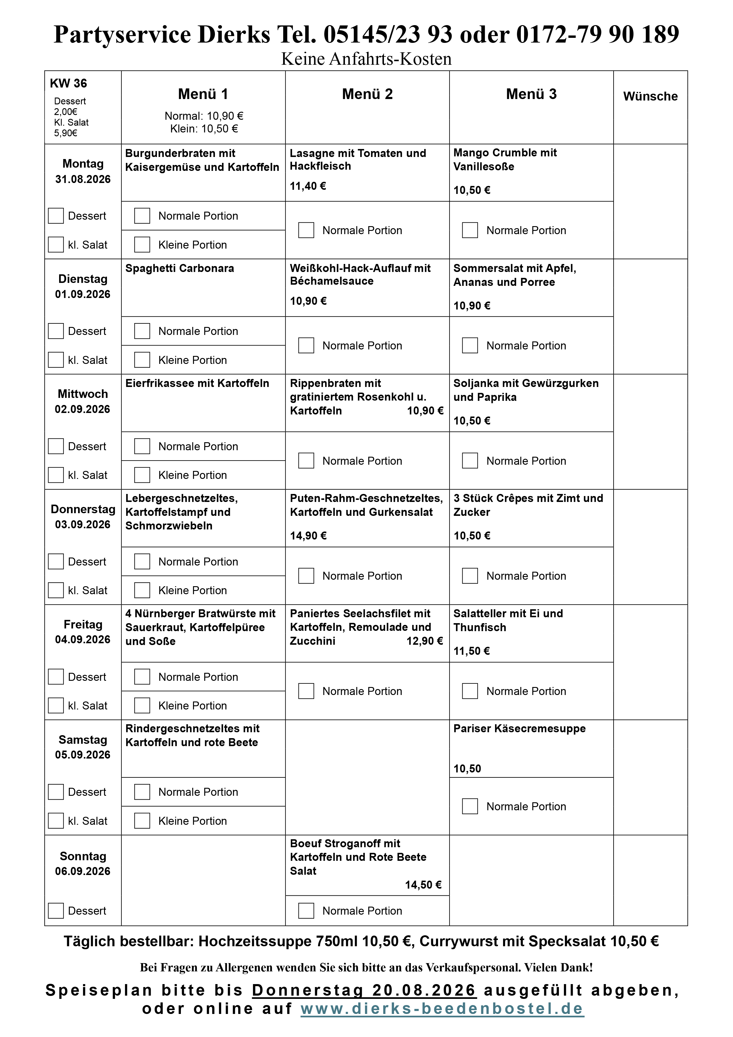 Speiseplan