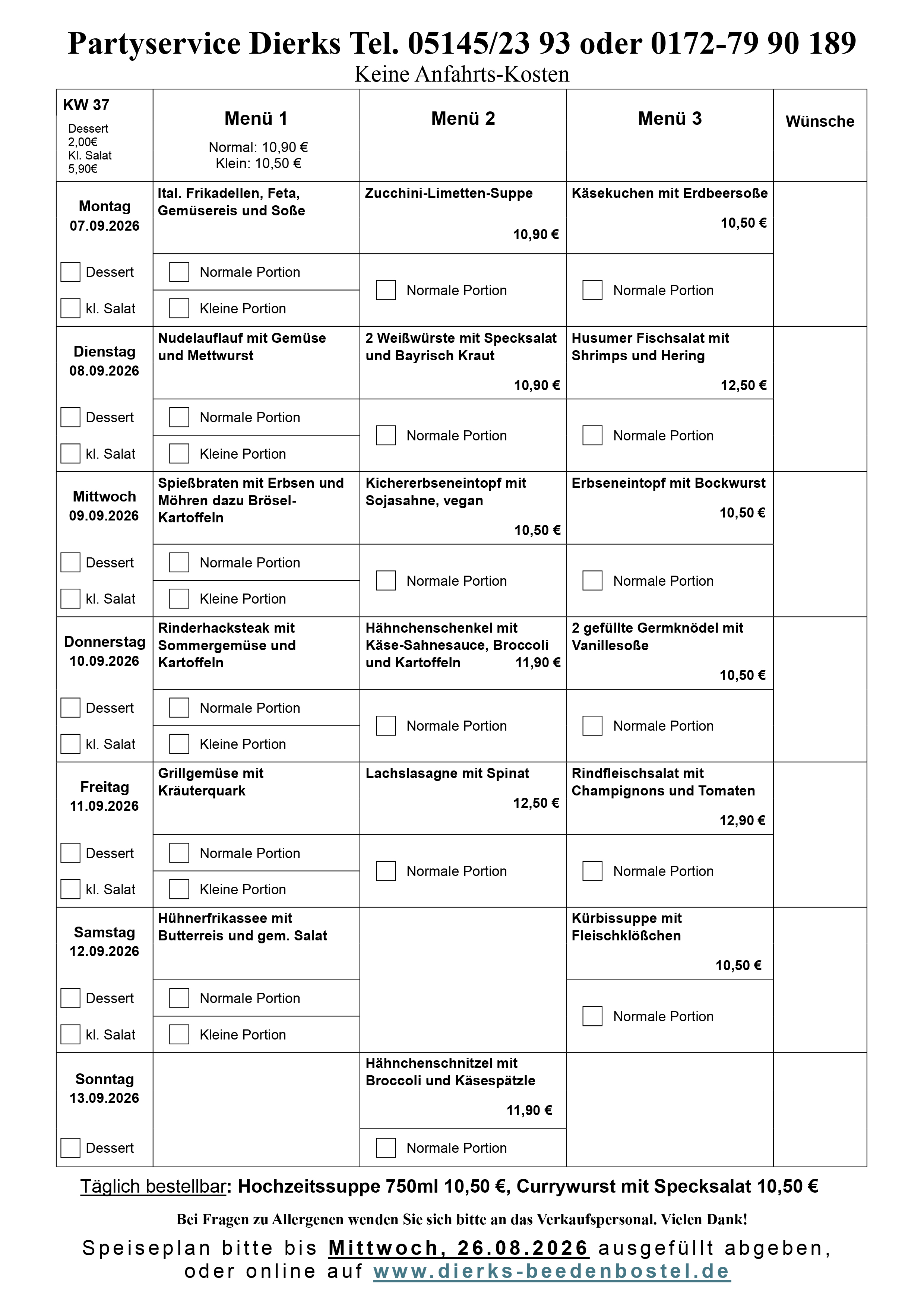 Speiseplan