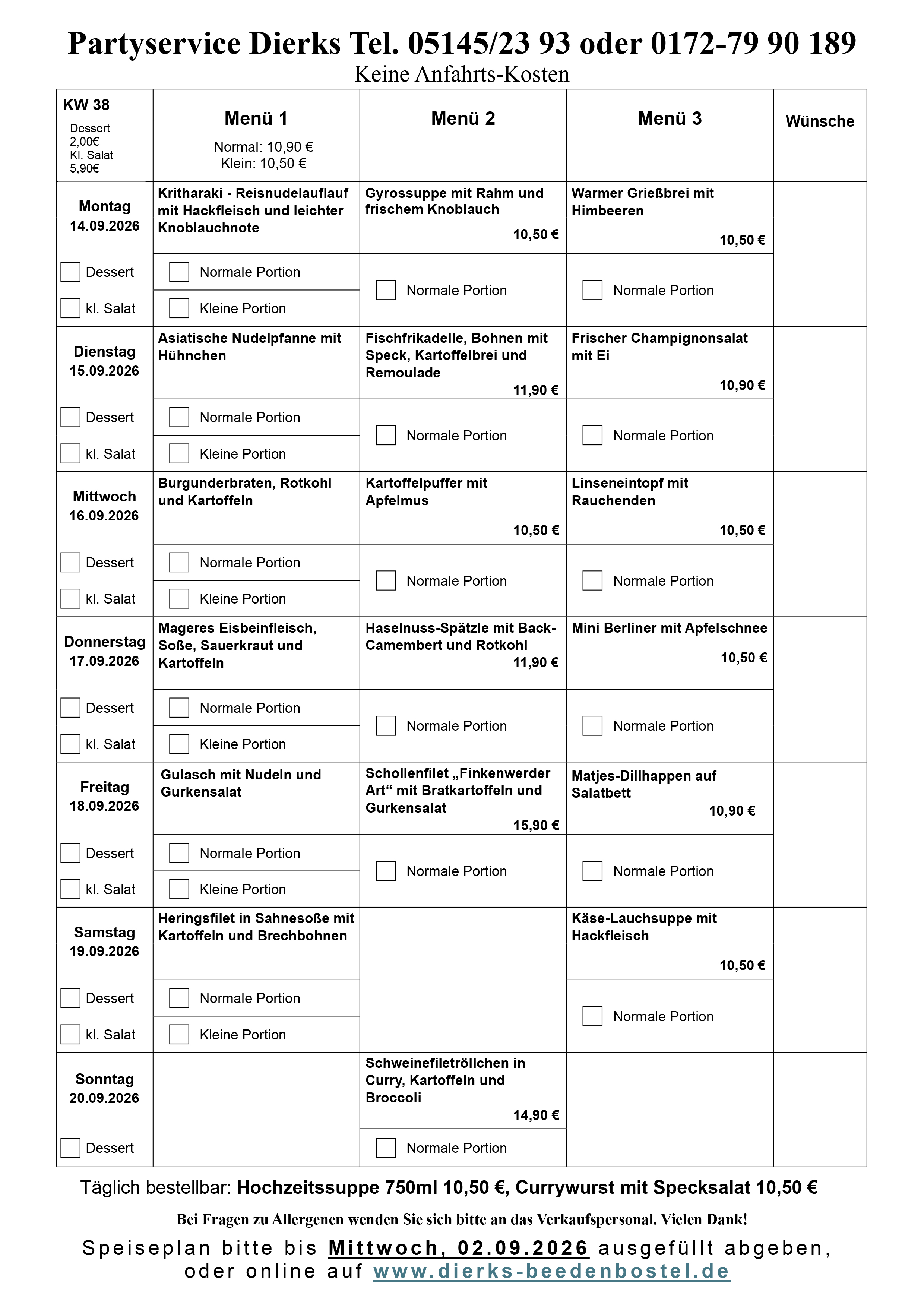 Speiseplan