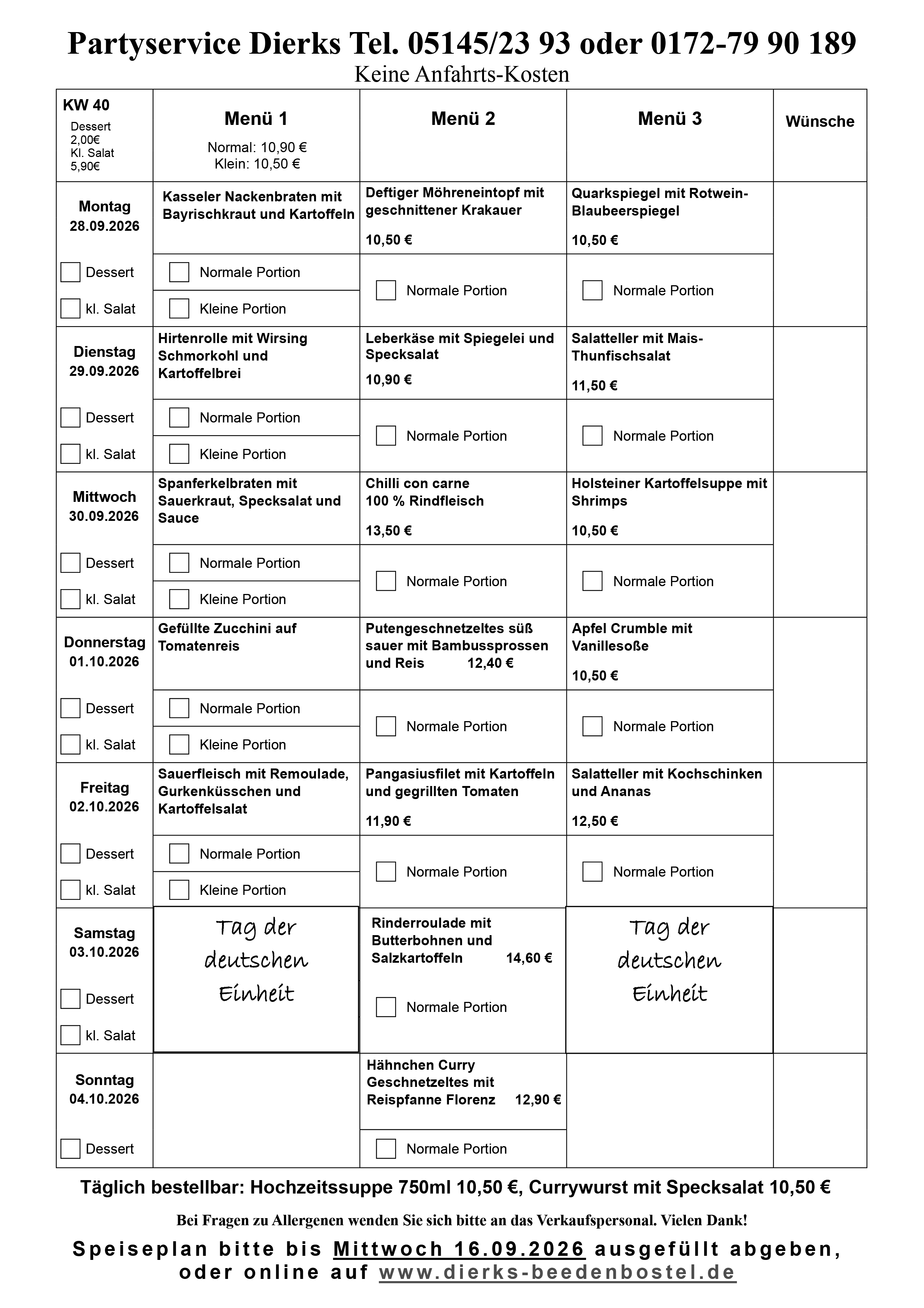 Speiseplan