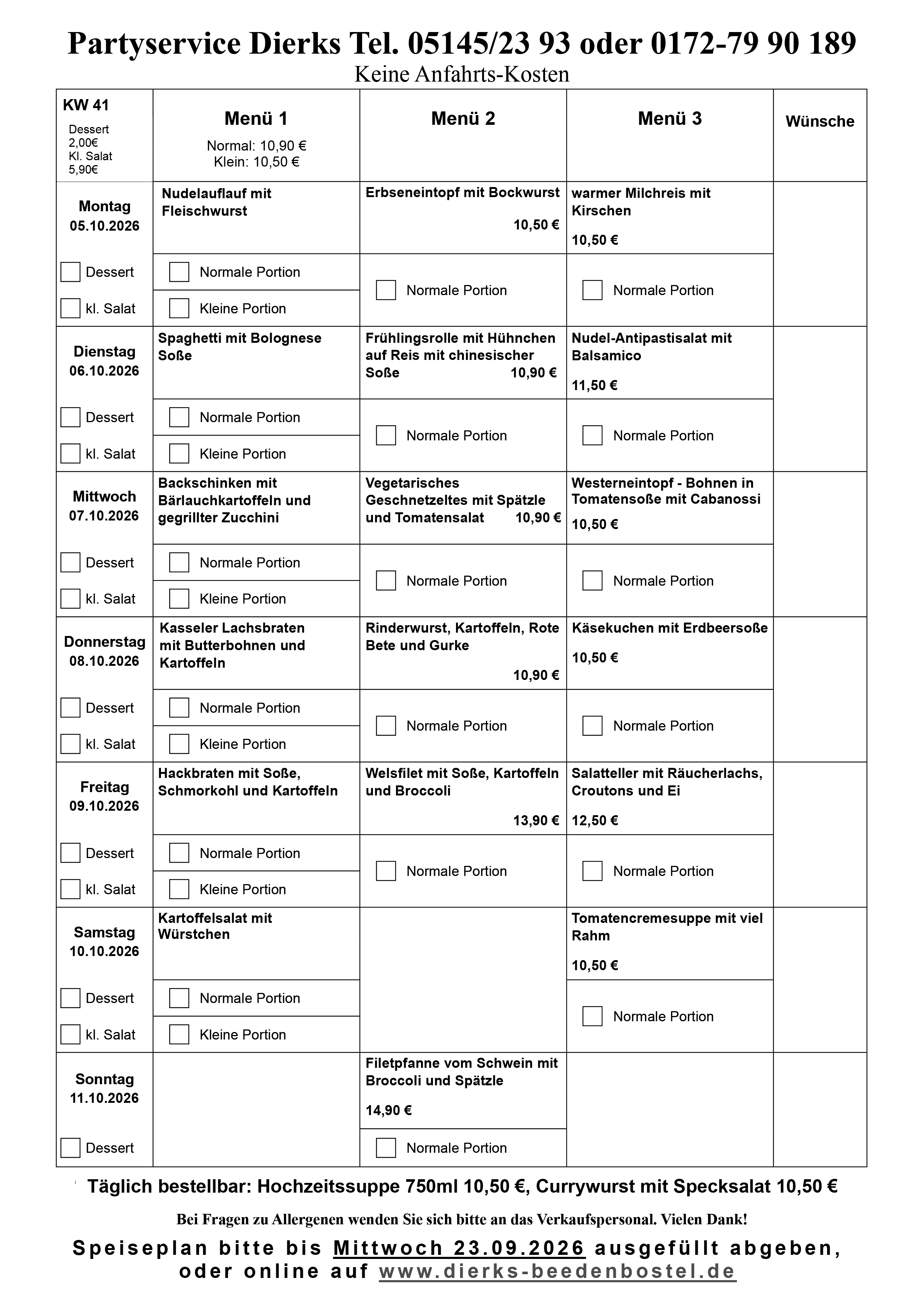 Speiseplan