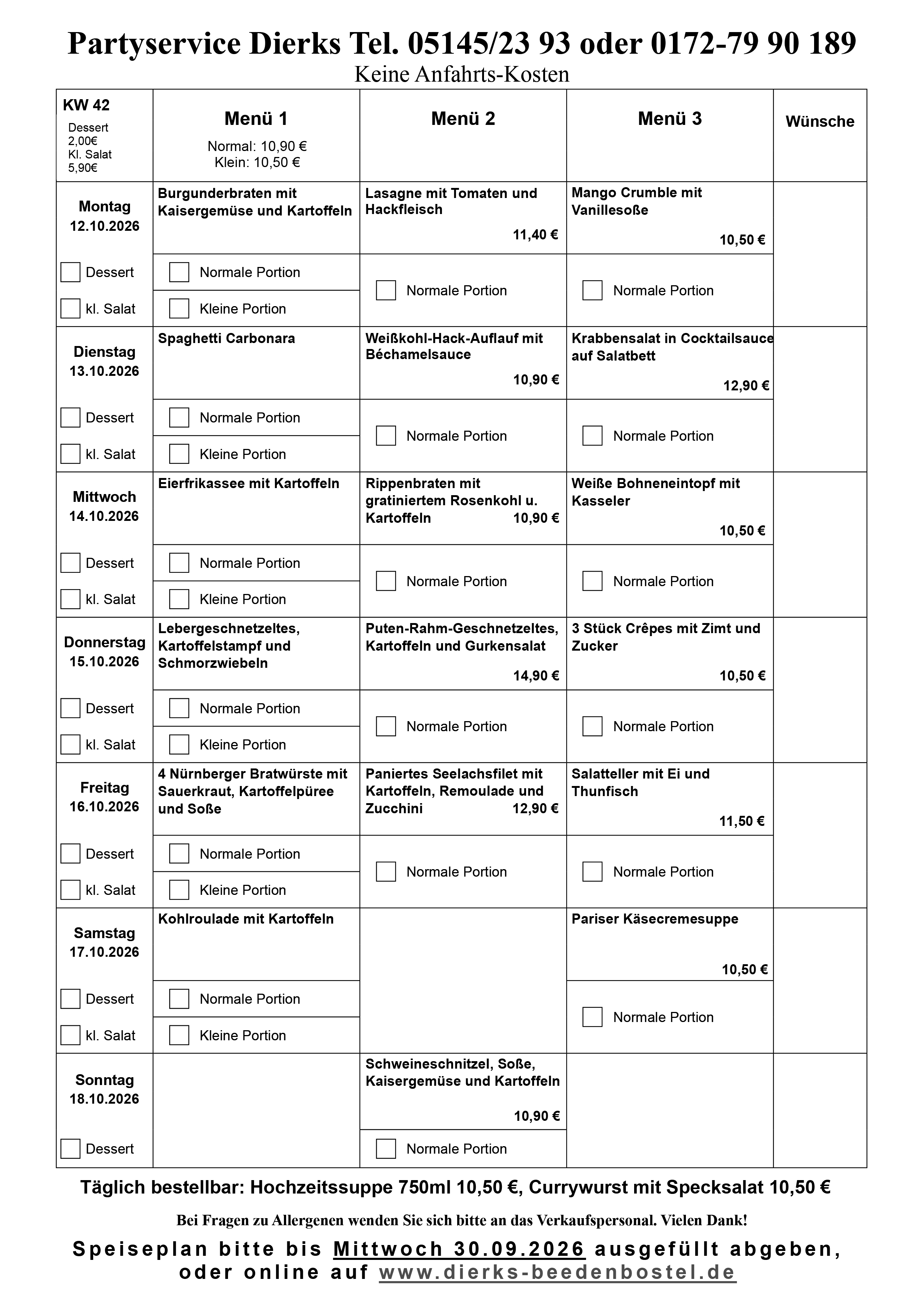 Speiseplan