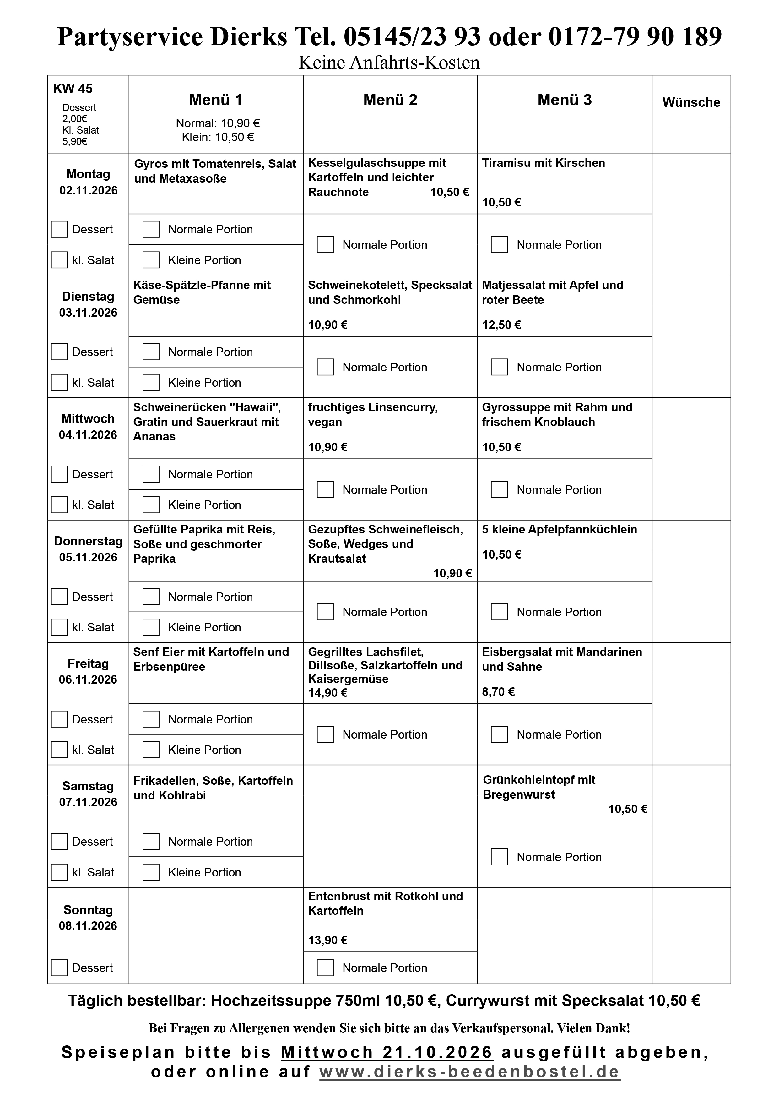 Speiseplan
